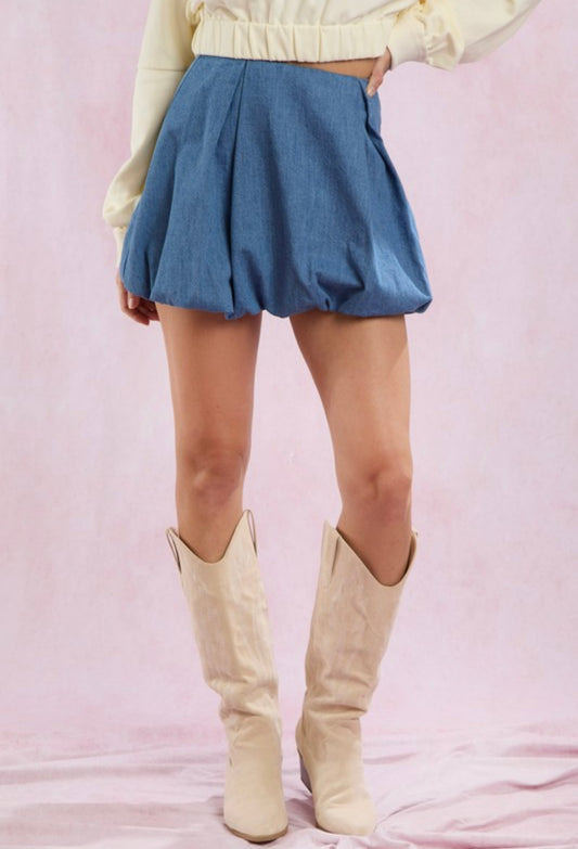 Denim Bubble Skirt