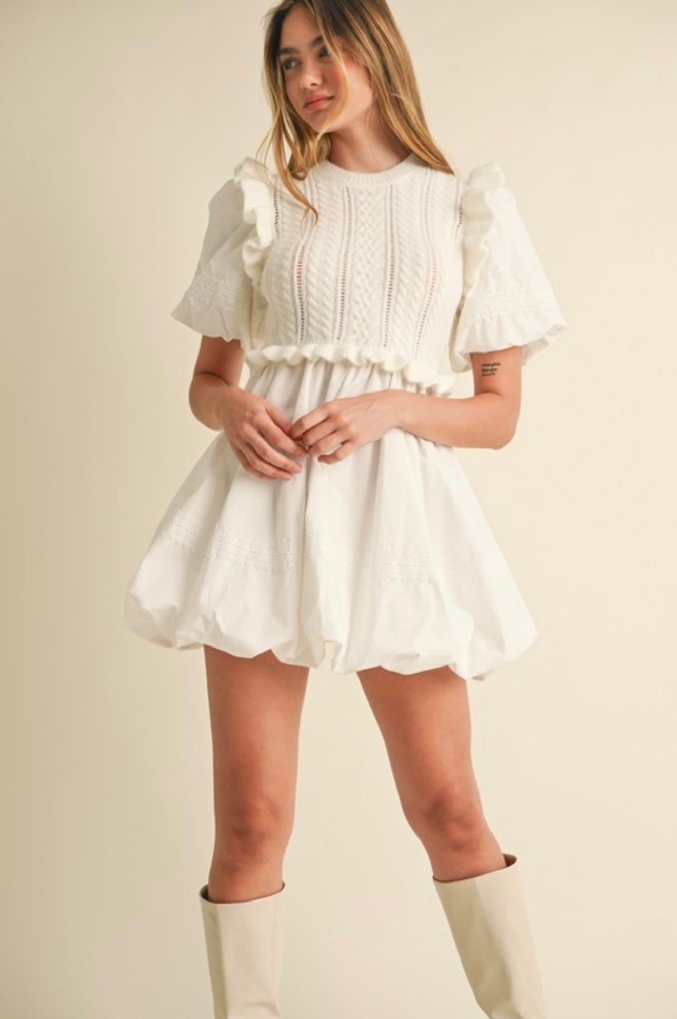 Bubble Mini Sweater Dress