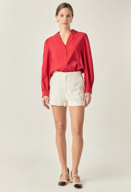 Scallop Collared Dress Shirt