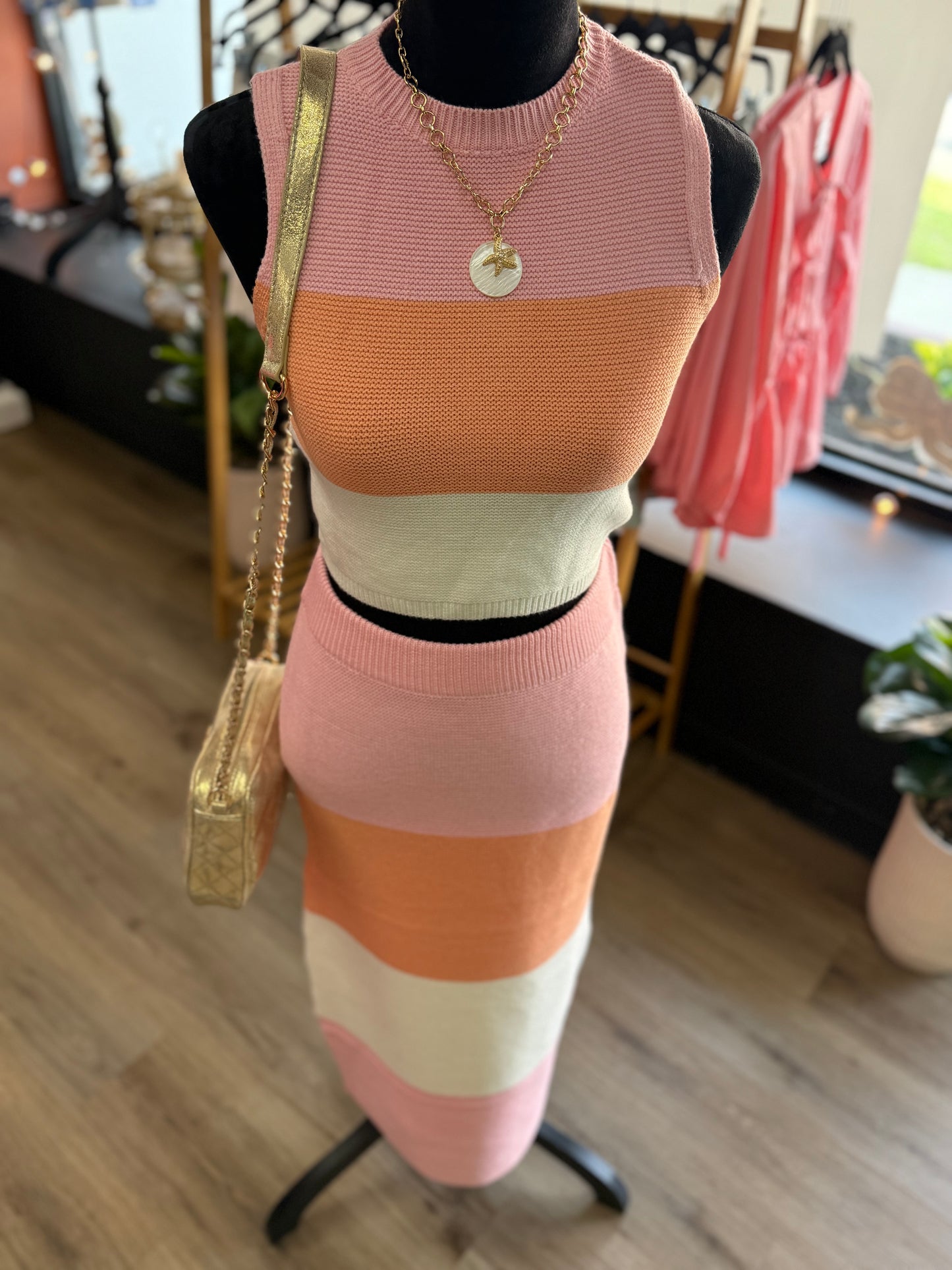 Color Block Two Piece Set