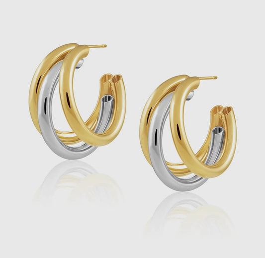 Gold & Silver Twisted Earrings