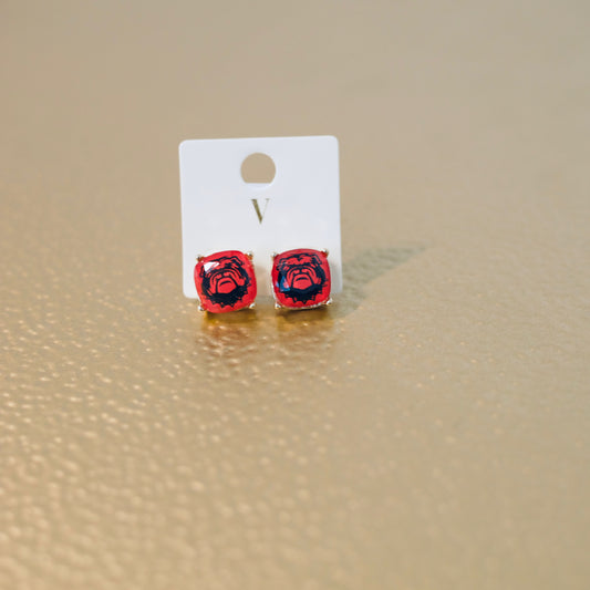 GA Bulldog Studded Earrings