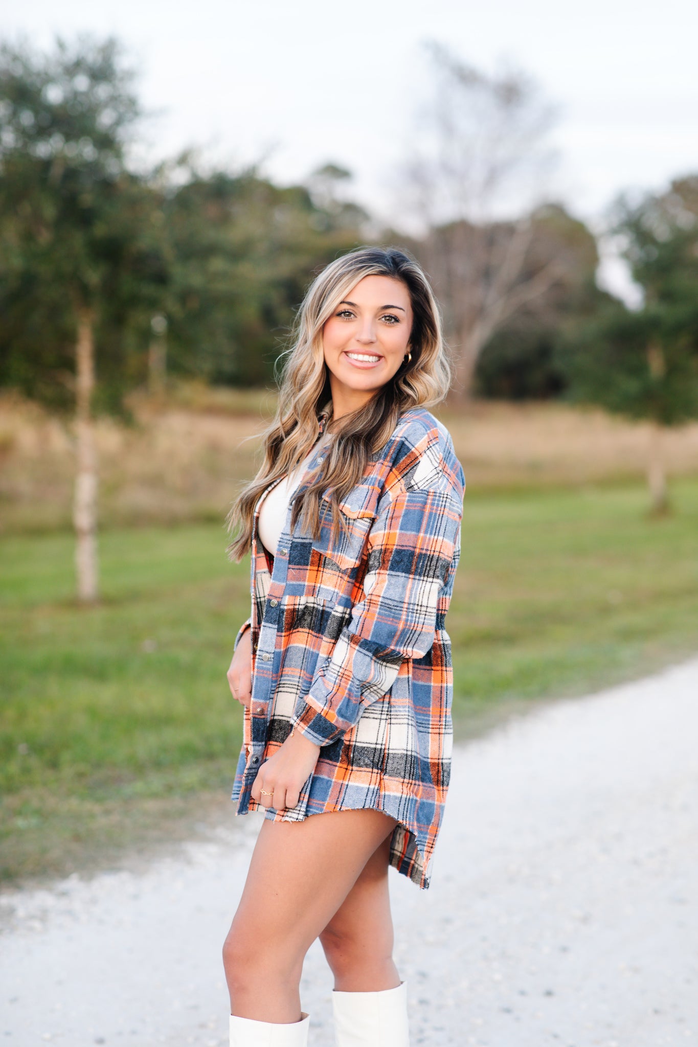 Plaid Buttoned Down Ruffled Shirt