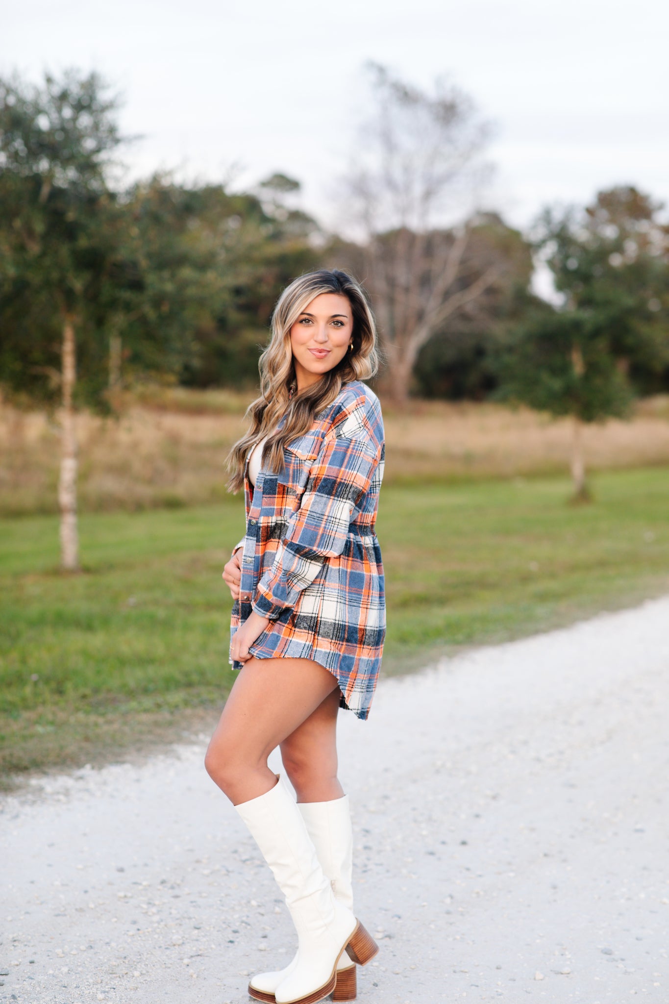 Plaid Buttoned Down Ruffled Shirt