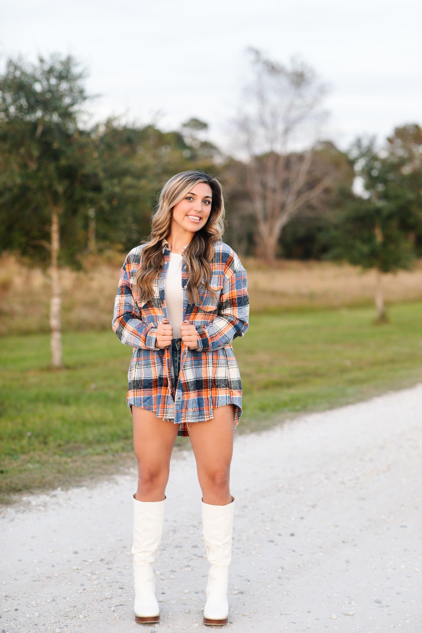 Plaid Buttoned Down Ruffled Shirt