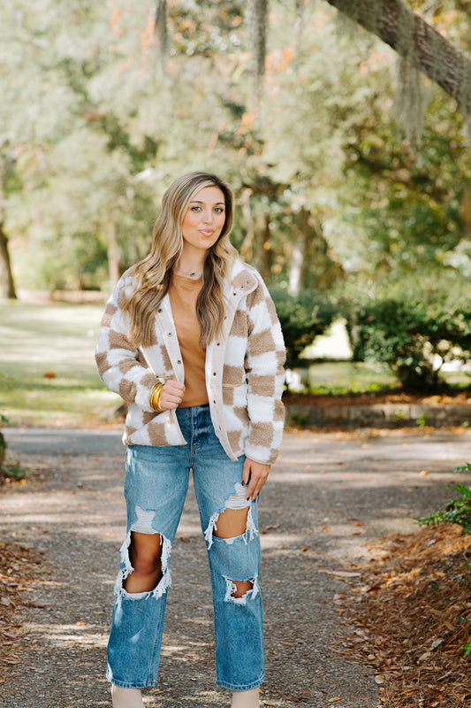 Checkered Sherpa Jacket